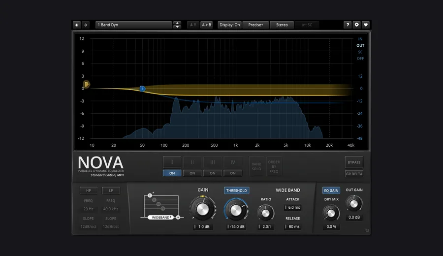 TDR Nova dynamic equaliser interface