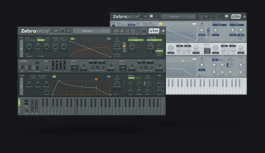 u-he Zebralette 3 synthesizer interface